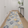 18 Rust And Gray Abstract Runner Rug