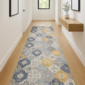 12 Rust And Gray Abstract Runner Rug