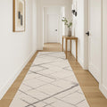 18 Beige And Gray Abstract Runner Rug