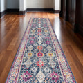 12 Blue And Beige Southwestern Runner Rug