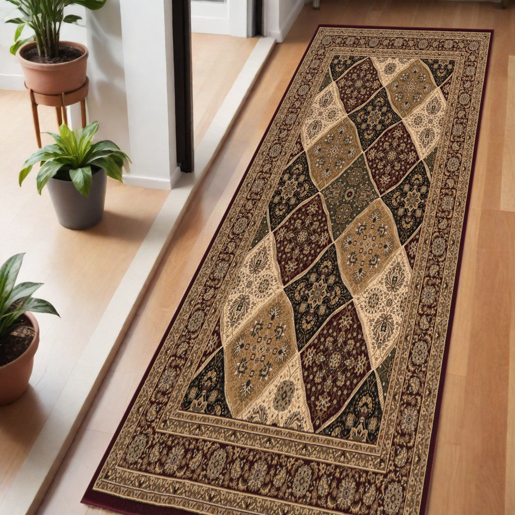 6 Red And Black Moroccan Runner Rug