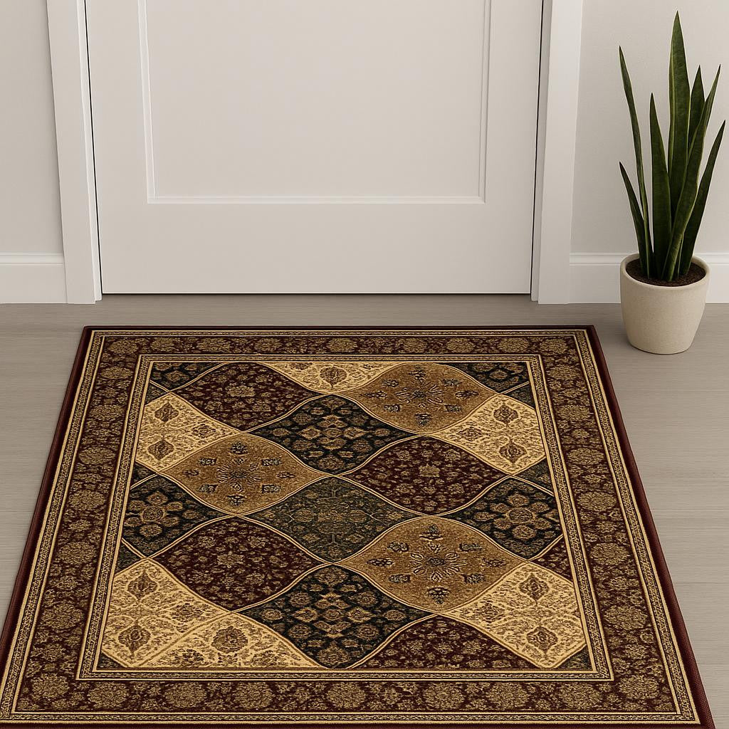 2 X 4 Red And Black Moroccan Area Rug