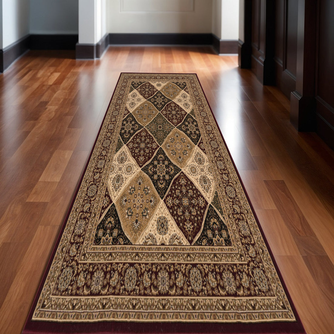 12 Red And Black Moroccan Runner Rug