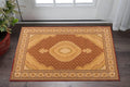 2 X 5 Red And Beige Moroccan Area Rug