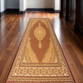 12 Red And Beige Moroccan Runner Rug