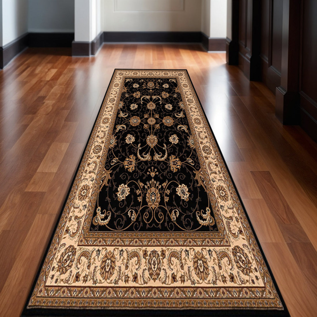 12 Red And Black Oriental Runner Rug