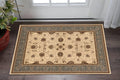 2 X 5 Beige And Black Oriental Area Rug
