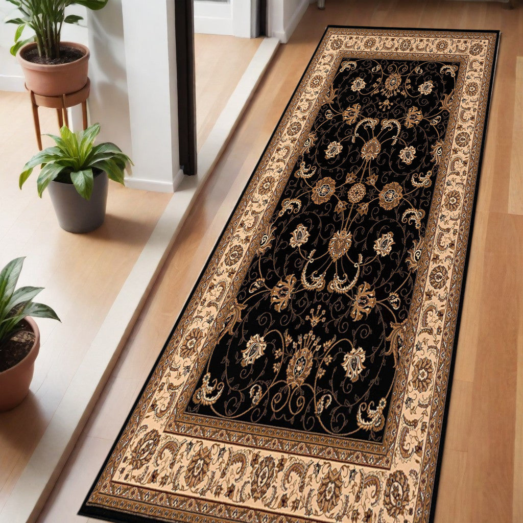 6 Beige And Cream Oriental Runner Rug
