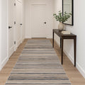 18 Blue And Brown Abstract Runner Rug