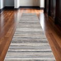 12 Blue And Brown Abstract Runner Rug