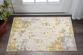 2 X 5 Gold And Gray Abstract Area Rug