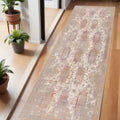 6 Gray And Beige Southwestern Runner Rug