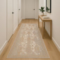 2 x 25 Gray And Beige Southwestern Runner Rug
