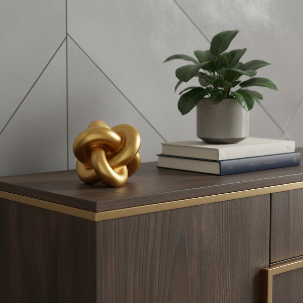 5 Gold Resin Knot Tabletop Sculpture