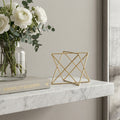 6 Gold Metal Open Geometric Tabletop Sculpture