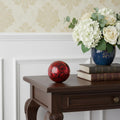 6 Red Paper Mache Hand Painted Orb Decorative Orb