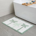 32 Green And White Cotton Palm Trees Bath Rug