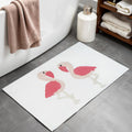 32 Pink And White Cotton Flamingo Bath Rug