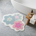 32 Pink And White Cotton Flowers Floral Bath Rug