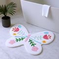 3 X 4 Pink And White Butterfly Youthful Hand Knotted Washable Area Rug