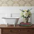9 White White And Black Metal Hand Painted Decorative Tub