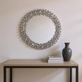 20 Silver Round Faux Crystal Bling Framed Accent Mirror