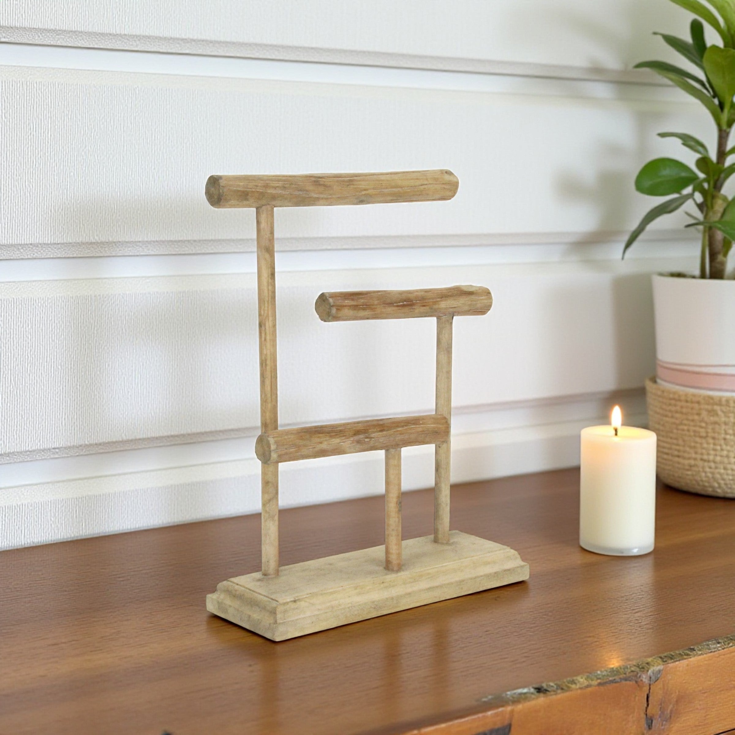 14 Brown Drift Wood Three Tier Decorative Jewelry Holder