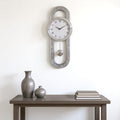 15 Silver Faux Crystal And Mirrored Glass Silent Analog Oval Wall Clock