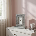 16 Silver And Black Faux Crystal And Mirrored Glass Table Clock