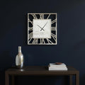27 Silver Mirrored Glass Silent Analog Square Wall Clock
