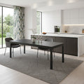 46 Black Wood and Iron Dining Table