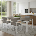 46 Gray and White Wood and Iron Dining Table