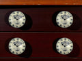 Set of Six Black And White Clock Face Ceramic Drawer Pull Knobs