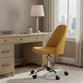 Yellow and Silver Adjustable Height Swivel Rolling Office Chair