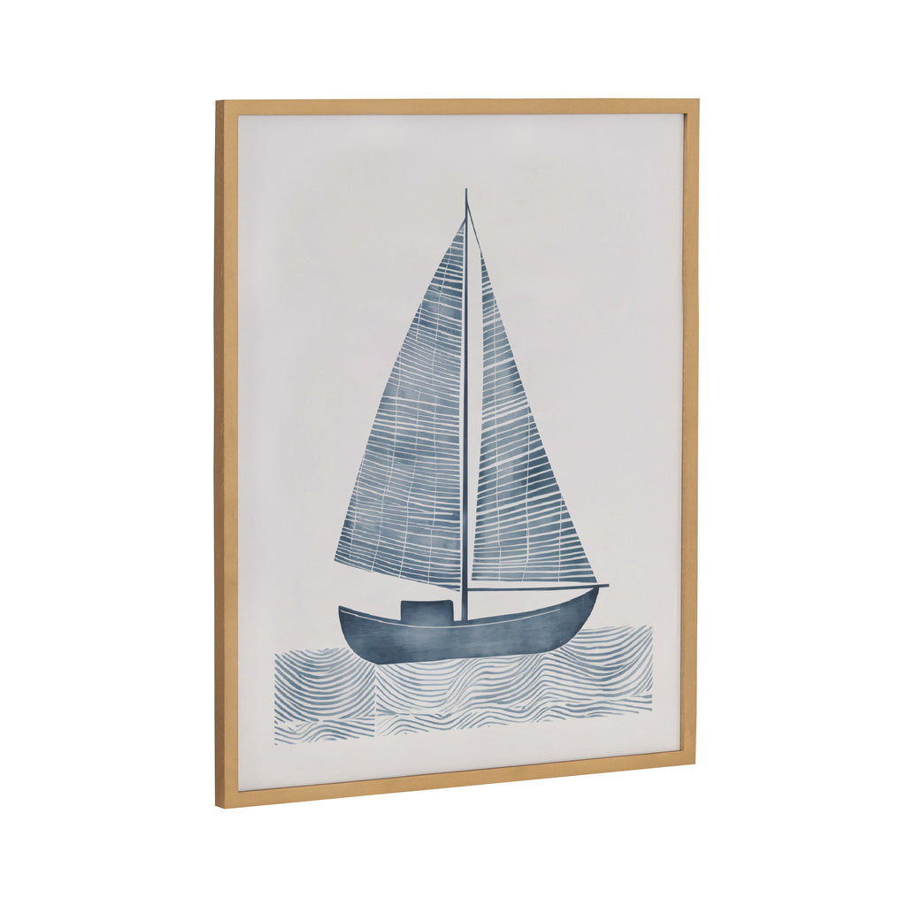 Gallery Nautical Blue Sailboat Print by The Creative Bunch Studio