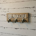 12 X 27 Natural Silver And White Man Cave Metal And Wood Wall Decor With Hooks