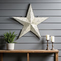 35 X 37 White Galvanized Metal Star Hanging Wall Decor