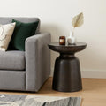 18 Inch Copper Copper Iron Round Pedestal End Table