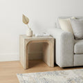 24 White Solid Wood Square Sled End Table