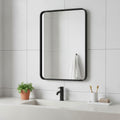 30 Black Metal Floating Framed Bathroom Vanity Mirror