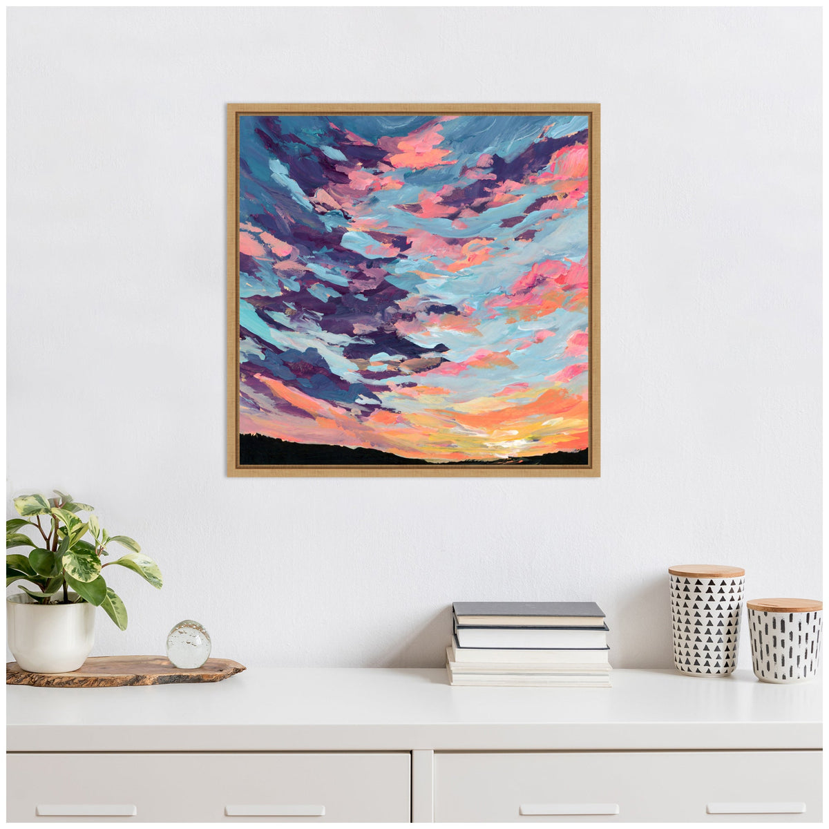 Sylvie Sunset Study Framed Canvas by Emily Kenney
