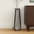 24 Black Crystal Glass Floor Vase With Faux Crystals