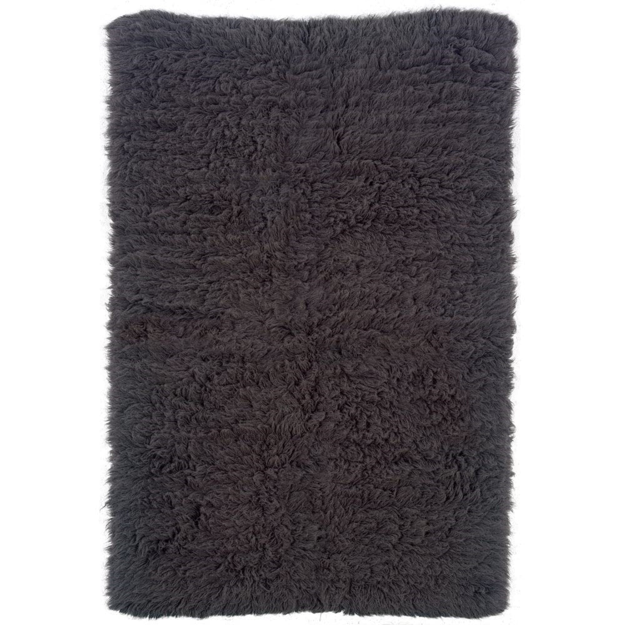 Linon New Flokati Black Natural Fiber Rugs, 3.6 X 5.6, Gray-like New