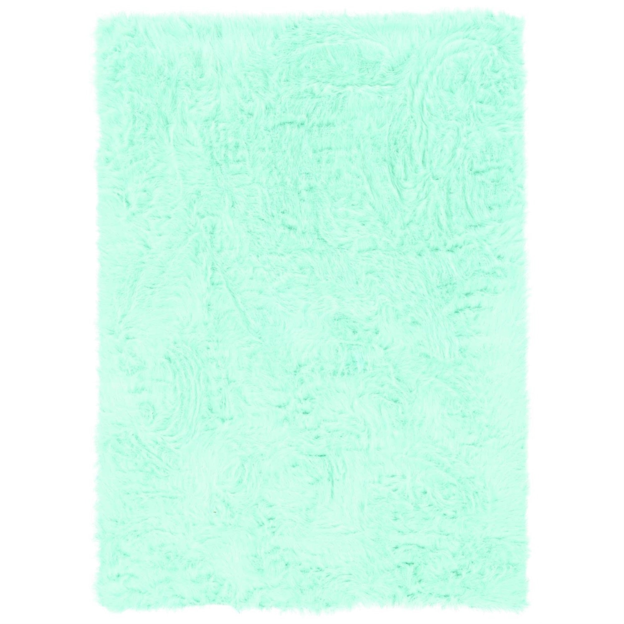 Linon Faux Sheepskin Blue 3 x 5