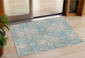 3 X 5 Teal Blue Pink And Orange Ogee Washable Indoor Outdoor Area Rug