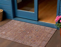 3 X 5 Copper And Purple Floral Washable Indoor Outdoor Area Rug