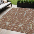 10 X 14 Rust And Ivory Floral Washable Indoor Outdoor Area Rug