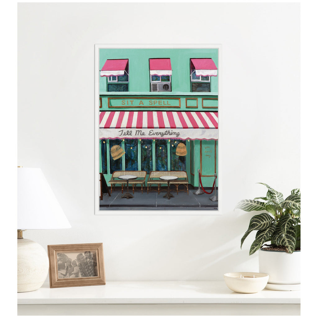 Sit A Spell by Krista V. Allenstein Framed Canvas Wall Art Print
