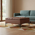 36 Inch Brown And Black Tufted Ottoman With Storage
