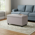 34 Inch Cloud And Dark Brown Tufted Ottoman With Storage